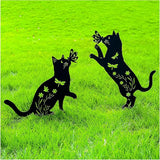 TIGGSY for Mom Cat Metal Decorative Garden Stakes Cat Unique Gifts for Women/Men Silhouette Statues for Yard Art, Outside, Patio, Outdoor Decor, Garden Decorations, Lawn Ornaments
