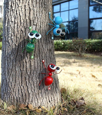 Ant Decor Metal Garden Wall Art Set of 4 Ants Figurines for Outdoor Garden Yard Lawn Supplies Home Decor