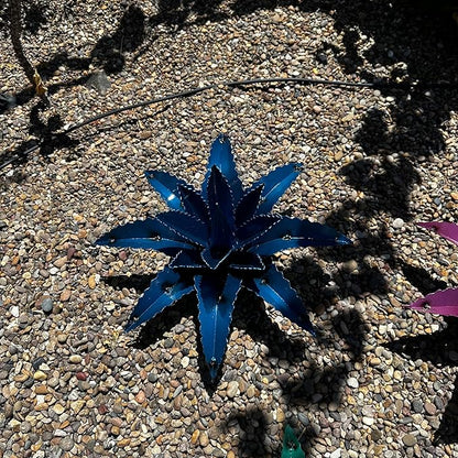 Mini Metal Agave - Garden Art (Blue)
