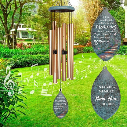 ASTARIN Personalized 35inch Sympathy Wind Chimes, Memorial Gifts Wind Chimes for Outside, Deep Tone Wind Chime for Loss of Loved Ones, Commemorative Wind Chime for Mom/Dad/Friends,Produced in USA