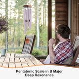 Bursvik Large Aluminium Wind Chimes 37 Inches to Create a Zen Atmosphere Suitable for Outdoor, Garden, Patio Decoration. Classic Wind Chimes with Wind Catcher Suitable as A Gift for Unisex(Purple)