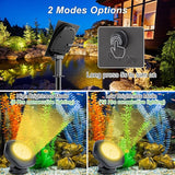 Solar Pond Lights,3000K Warm White LED Underwater Submersible Fountain Light,IP68 Waterproof Landscape Spotlights Lighting for Fish Aquarium Tank Garden Yard Pond Pool Decor(3-in-1)