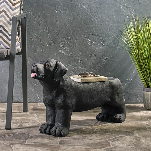 Dog Bench, Outdoor Bench, Matte Black + Black, No Assembly Required
