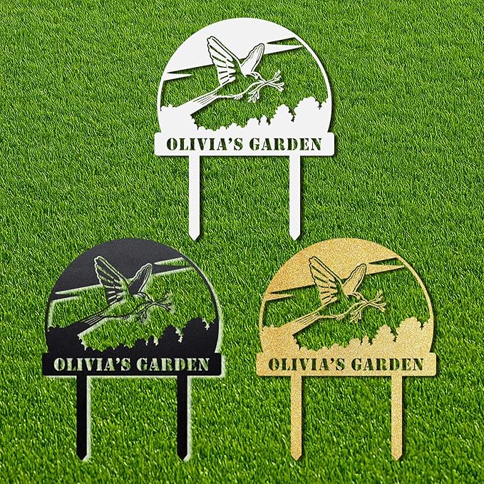 Startop Custom Metal Garden Sign with Stake: Personalized Outdoor Garden Decor - Durable Weatherproof Laser Cut Steel Yard Sign - Rustic Farmhouse Family Name Art for Lawn Patio Balcony & Farm A003
