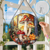 8-Inch Mushroom Suncatcher Ornament: Stained Glass Window Hanging & Decor, Sun Catchers Indoor Window — Gifts for Christmas & Holidays, Ideal Gifts for Nature and Mushroom Lovers, Gift Idea