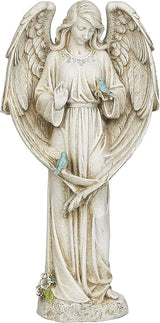 Joseph's Studio by Roman - Angel with Two Birds Statue, 20" H, Garden Collection, Resin and Stone, Decorative, Religious Gift, Home Outdoor and Indoor Decor, Durable, Long Lasting