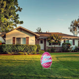 Happy Easter Classic Yard Sign Home Decor Lawn Decoration With Stakes Easter Egg (Pink)