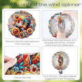 Chicken Wind Spinners Outdoor - Rooster Decor Hanging Kinetic Sculptures Metal Art Ornaments for Patio Yard Home Porch 3D Indoor Outside Decoration Birthday Gifts for Women Mom Grandma