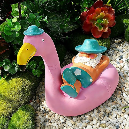 Teaeeno Pink Flamingo Figurines, Resin Bird Sculpture, Mini Flamingo Ornaments for Coastal Home Wedding Decor, Housewarming Flamingo Gifts for Lady, Tropical Holiday Decor on Desk