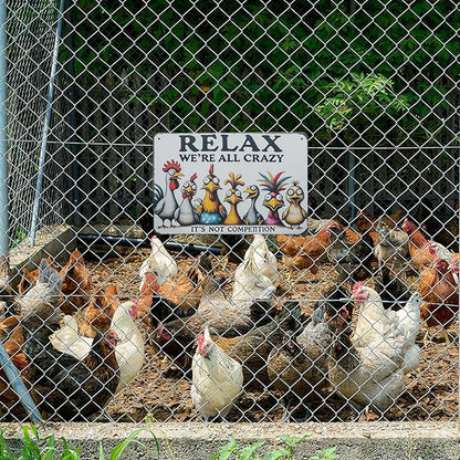 Funny Tin Signs Chicken Coop Decor Outdoor Vintage Rooster Gifts Yard-signs Decorative Signage For Farm and Garden 8×12 inches (K)