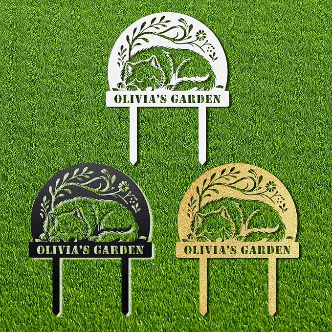 Startop Custom Metal Garden Sign with Stake: Personalized Outdoor Garden Decor - Durable Weatherproof Laser Cut Steel Yard Sign - Rustic Farmhouse Family Name Art for Lawn Patio Balcony & Farm A005
