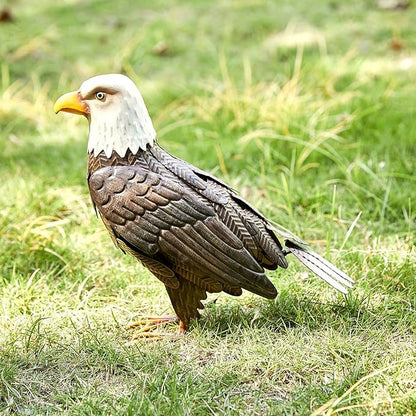 GUTE Bald Eagle Metal Garden Bird, Yard Sculpture Art- Large Statue Realistic Standing Decoy Pecker Bird - Outdoor Fall, Winter, Spring, Summer Decoration- Ornament Decor - Home & Sympathy Gifts
