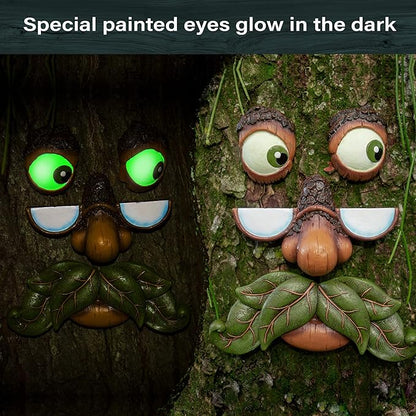 Tree Faces Decor - Outdoor Yard Art Garden Decoration - Unique Peeker for Outdoors and Indoors - Old Man Tree Hugger Art