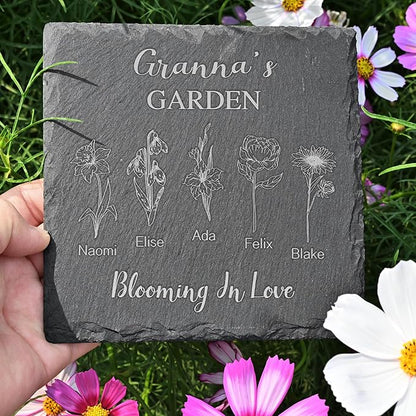 Personalized Garden Stone, Custom Birth Month Flower, Gifts for Her, Mothers Day Presents, Granna Gifts