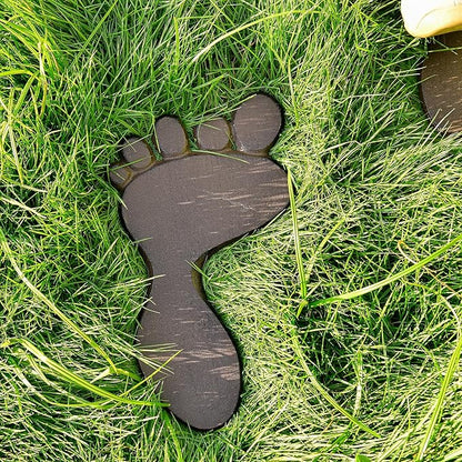 Sungmor Cast Iron Footprint Garden Stepping Stones, Set of 2 Sturdy Metal Left & Right Stepping Mat for Front Door, Outdoor Decorative Paver Mat for Yard Lawn Walkway Landscaping