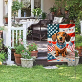 BlissYard Patriotic American Flag Dachshund Dog 4th Of July Garden Flag 12x18 Inch Double Sided Vertical Decoration Yard Small Flag Outside Holiday Seasonal Outdoor for Independence Day Memorial Day
