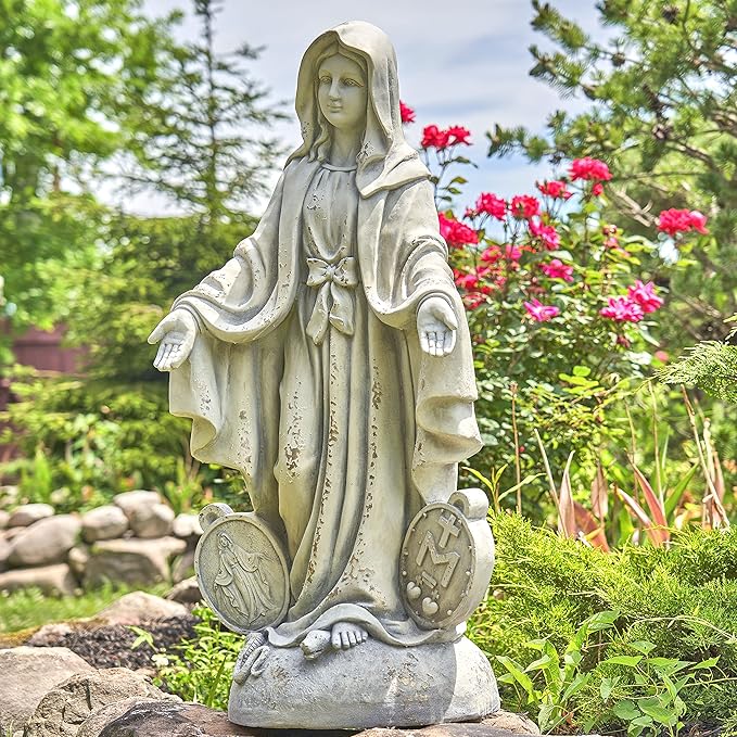 Zaer Ltd. 36" Tall Outdoor/Indoor Magnesia Based Cement Mary Statue