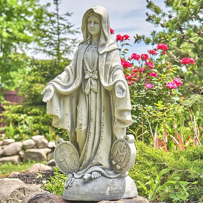 Zaer Ltd. 36" Tall Outdoor/Indoor Magnesia Based Cement Mary Statue