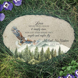 GiftsForYouNow Eagles and Angels Memorial Flat Garden Stone - Thoughtful Tribute, Outdoor Decor, Remembrance Stone for Loved Ones