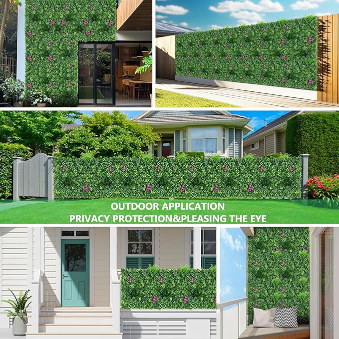 Grooy Boxwood Roll Panels, Grass Wall 40"x120"(33.33 SQFT), Grass Backdrop, Privacy Screen, Sun Protected Green Wall Decor for Outdoor, Indoor, Garden, Backyard and Décor