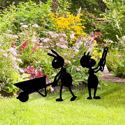 Industrial Ant Collective - 6-Piece Metal Garden Ant Sculptures | Modern Metal Yard Art Decor with Weatherproof Finish | Outdoor Farm Worker Ant Colony Display