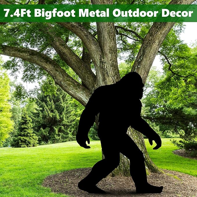 7.4ft Bigfoot Metal Outdoor Decor Big Foot Sasquatch Gifts for Men/Dad/Women, Chimpanzees Silhouette Statues for Yard Art, Garden, Patio, Backyard, Forests, Lawn Decorations(Regular Style)