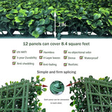 ODTORY Artificial Grass Wall Backdrop Panels,10 X 10 in 12P(8.4 sqft) UV-Anti Greenery Boxwood Panels for Indoor Outdoor Green Wall Decor & Ivy Fence Covering Privacy