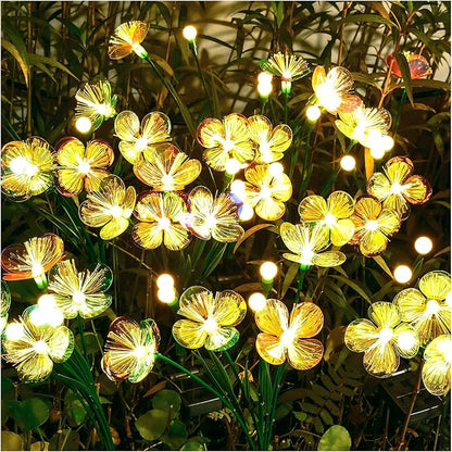 Solar Swaying Garden Lights – Upgraded Flower & Firefly Lights with Larger Solar Panel, Waterproof Outdoor Pathway & Flowerbed Light for Yard & Holiday Decor (4pack)