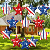 12 Pcs 4th of July Inflatable Star Decorations 11.8 Inch Independence Day Red Blue White Patriotic Outdoor Decorations Blow up PVC Stars Ornament Inflatable Ball Decor for Yard Lawn Garden