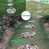 Garden Stepping Stones Outdoor Round River Stone Decorative Nature River Rocks for Landscaping Outside Walkway Patio Yard Garden Pathway (9in 6pcs Pack)