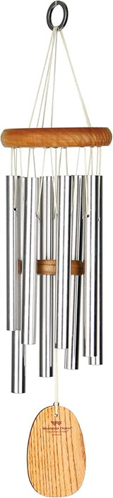 Woodstock Wind Chimes for Outside, Garden, Patio, Porch and Outdoor Decor (17") Gregorian Chimes Soprano Silver Wind Chime (GSS)