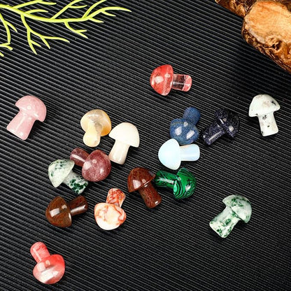 120 Pieces Crystal Mushroom Sculpture Decor Bulks Hand Making Mushroom Crystals Gemstone Quartz Mushrooms Polished Crystal Cute Mushrooms Crystals Stones Decor for Witchcraft Meditation Garden Home