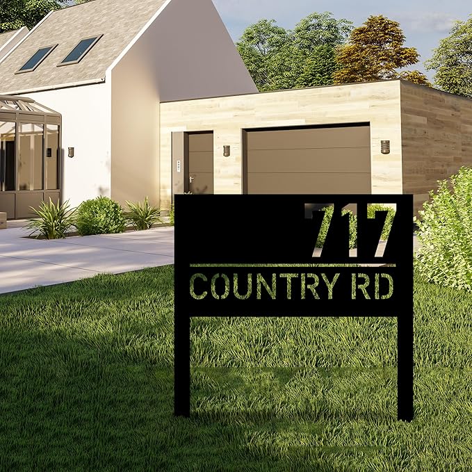 Personalized Modern House Address Number Sign, Custom House Number Garden Stake, Street Name Yard Stake, House Number Sign for Lawn and Patio, Outside Signs, Address Number Gift, New Homeowner Gift