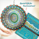Mandala Rich Love Wind Spinner - 3D Kinetic Wind Spinners | 12″ Laser Cut Stainless Steel Hanging Sculpture & Catcher for Outdoor Garden Yard Decor | Mandala Gifts for Mom, Dad, Women, Men