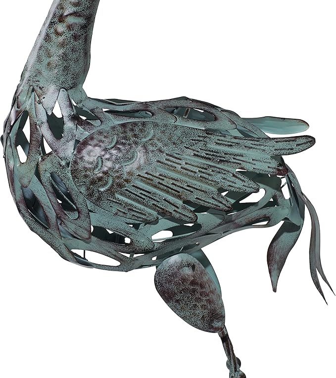 Deco 79 Metal Crane Decorative Garden Sculpture Indoor Outdoor Garden Statues, Set of 2 Outdoor Sculptures 40", 38"H, Green