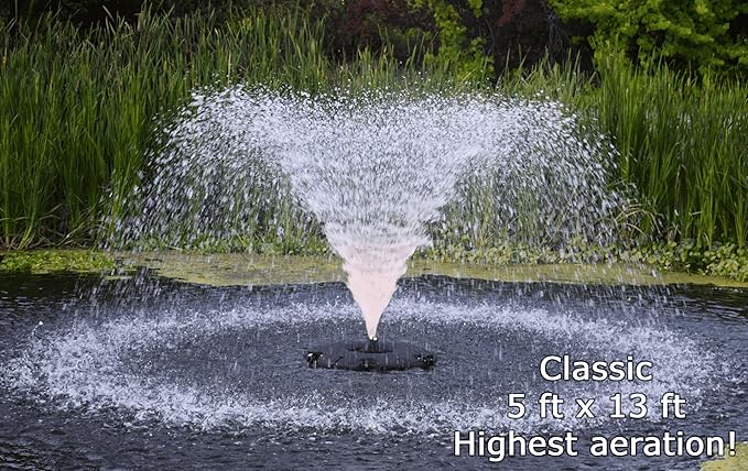 Custom Pro FT 14000 GPH Floating Pond Fountain & Aearator | Complete Kit with 14,000 GPH Pump, 200 Foot Power Cord, 3 Spray Styles and More | 100% USA-Based Customer Service and Warranty Support!