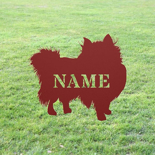 Custom Pomeranian Red Garden Statue Stake,Custom Pomeranian Outdoor Yard Art Decor,Memorial Remembrance Sculpture for Yard Garden Porch Lawn Grassland Park Farm Flowerpot Decor.