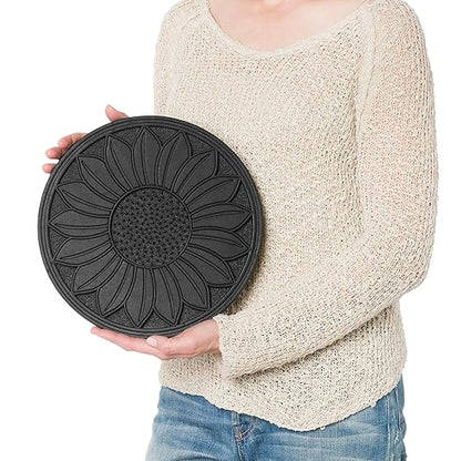HF by LT Rubber Compass Scroll Garden Stepping Stone, 11-3/4 inches, Black, Set of 3