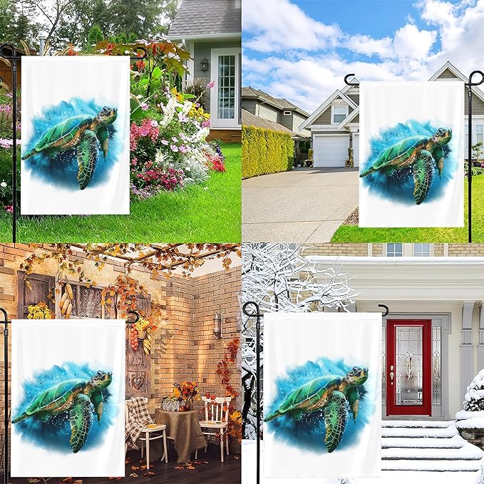 Sea Turtle Garden Flag 12x18 Inch Decorative Small Vertical Double Sided Holiday Farmhouse Seasonal Decor for Yard