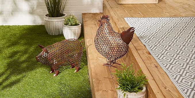 Accent Plus Chicken Wire Chicken Sculpture