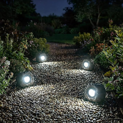 Candieslife Solar Rock Lights Outdoor Garden Waterproof - Super Bright LED Solar Spotlights, Solar Powered Landscape Path Decorative Garden Stone Lights for Pathway, Walkway, Yard, Patio (2 Pack)