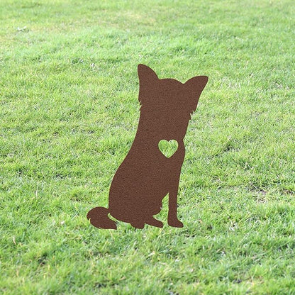 Personalized Chihuahua Garden Statue Stake,Custom Chihuahua Outdoor Yard Art Decor,Memorial Remembrance Sculpture,Outdoor Statue for Yard Garden Porch Lawn Grassland Park Farm Flowerpot Decor.