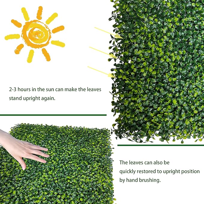 ODTORY Artificial Ivy Privacy Fence Wall Screen: 72 X144 in (72 sqft) UV-Anti Faux Boxwood Roll Panels Greenery Backdrop Ivy Vine Leaf Hedges Fence Panels for Indoor Outdoor Green Wall Decor