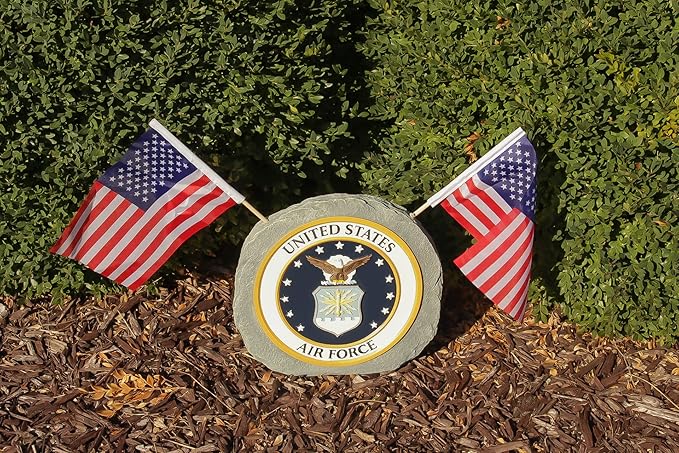 Red Carpet Studios Military Garden Stone with Flags, 10", United States Air Force