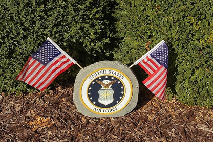 Red Carpet Studios Military Garden Stone with Flags, 10", United States Air Force