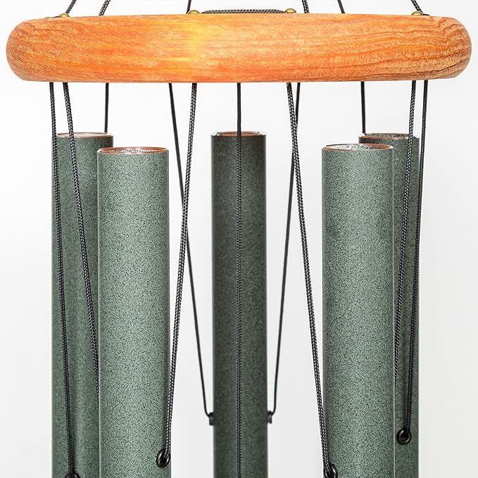 Festival 60-inch Redwood Wind Chime in Forest Green by Wind River for Patio, Backyard, Garden, and Outdoor décor. Made in the USA