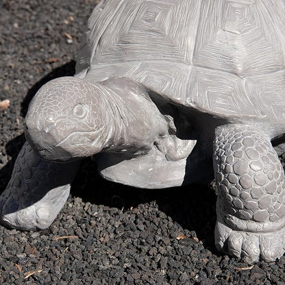XBrand 30.3" L Light Grey Polystone Turtle Statue for Indoor or Outdoor Garden Decor