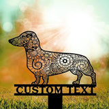 Custom Dog Mandala Garden Decor, Dachshund Memorial Garden Stake Metal, Dog Zentangle Yard Art, Personalized Dachshund Gifts, Pet Grave Markers, Outdoor Dog Art, Dog Sculpture