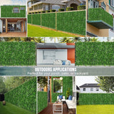 Grooy 20"x20" Artificial Hedge Grass Wall, 8PCS Boxwood Panels, Greenery Backdrop Panles, UV Protected Privacy Fence Screen, Green Wall Decor for Outdoor Indoor Wedding Décor