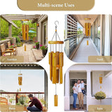 Bamboo Wind Chimes Outdoor, Wooden Wind Chimes for Outside with Melody Deep Tone, Classic Zen Garden Windchime for Relaxation, Grace.Home Décor for Patio, Garden or Indoor